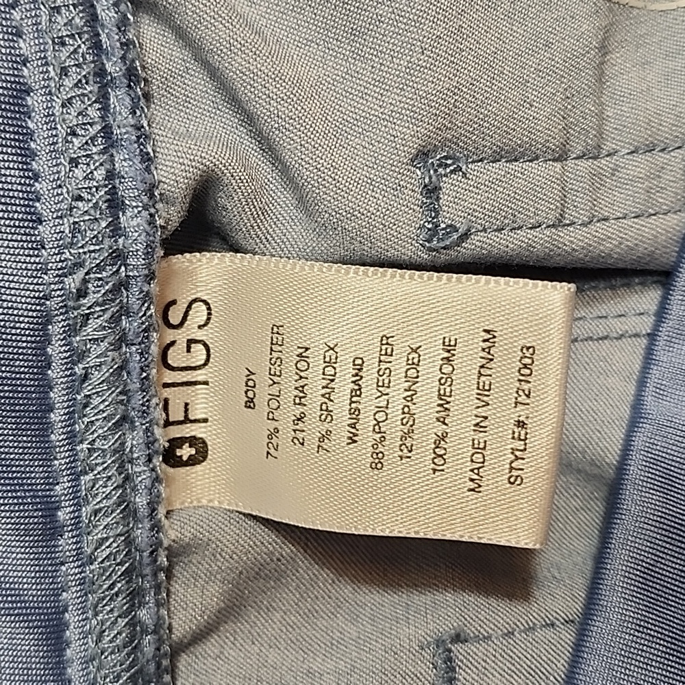 Figs Womens Tall Technical Collection Chambry Blue Straight Legged Pants Size S - Picture 14 of 16